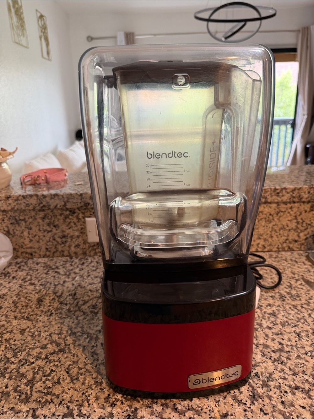 Blendtec Compact Blender with Red Base and Clear Jar